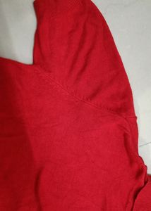 Red Knit High Neck