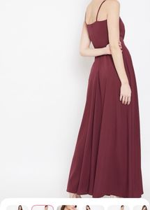 Burgundy Maxi Dress with Slit
