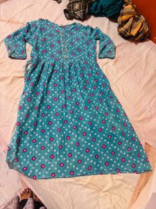 Blue Printed Dress