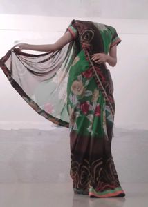 Floral Green Saree