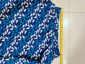 Simple Blue Below Knee Skirt