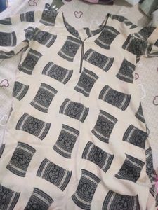Patterned Tunic Yellow Short Kurti