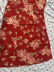 Red Floral Print Top