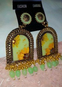 Elegant Handmade Resin Jhumka Earrings