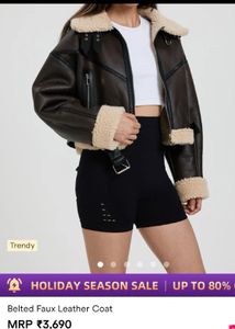 savanna Faux Leather Aviator Jacket
