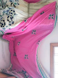 Ghagra Style Saree With Blouse Piece