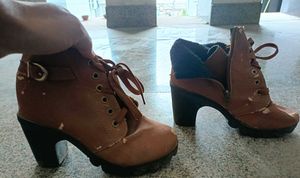 Brown Heeled Ankle Boots