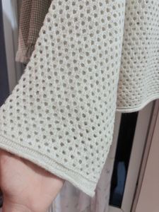 beige Knit Long Sleeve Top