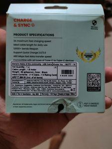 Ambrane 60W / 3A Fast Charging Braided Cable