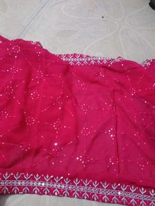 pink work Dupatta