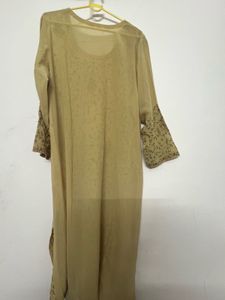 Embroidered Olive Kurti With Dupatta &amp; Salwar