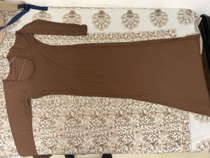 Brown Bodycon Maxi Dress – Size S (With Freebie)