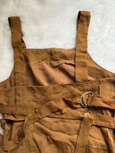 Brown Sleeveless Midi Dress