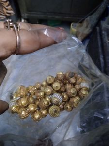 Big Beads Golden Colour With Stone