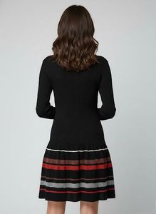 Chic Black Knit Cardigan Dress