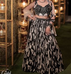 Black &amp; White Designer Lehenga