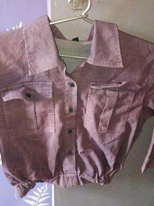 Mauve Cropped Utility Jacket N Top