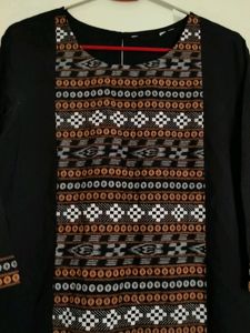 Black And Jacquard Fabric Kurti New