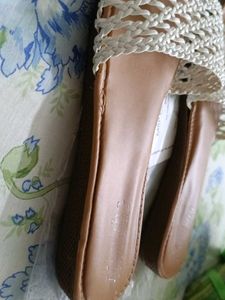 Stylish White Braided Flats