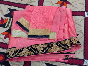 Gorgeous Pink Designer Saree with Blouse