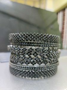Oxidised Metallic Bangles (Set)🖤