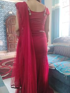 Red Fish cut Lehnga