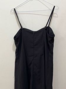 Strap Mini Black Dress Yellow Windbreaker Jacket