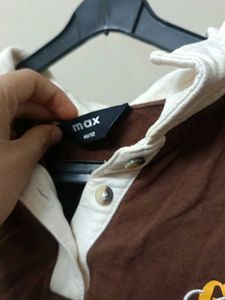 Brown &amp; White Crop Top