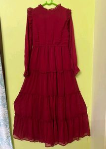 Branded Maroon Color Empire Dress