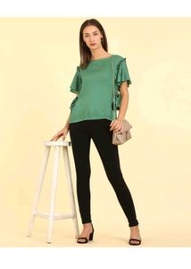 Sale 🛍️ 💰 Green Flutter Sleeve Top