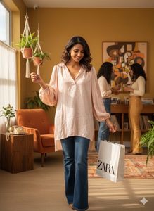 ✨ Thrift Alert: Zara Blush Lumina Tunic! 🌸