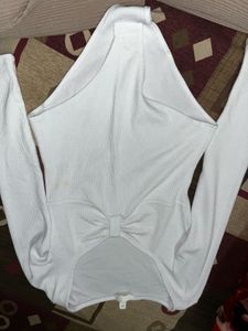 White Cut-Out Bodysuit