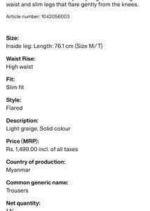 H&amp;m Ribbed Cotton Trousers