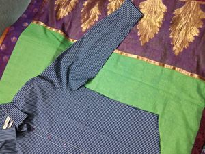 GentlyUsed GreyColorStriped LongSleeve Button Down