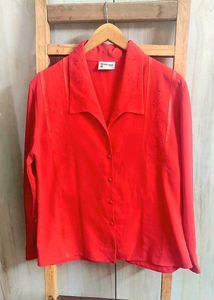 Elegant Red Embroidery Work Shirt Size-36-38