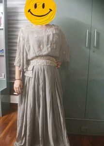 Grey Dress with gold belt