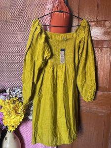 Mustard Babydoll Dress