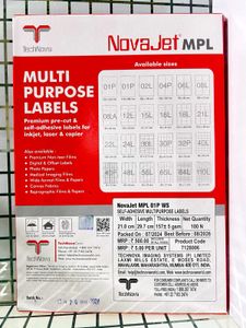 NOVAJET Multipurpose Labels (1) Sheets (24) Label