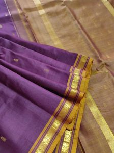 Brown Korvai Kanchipuram Silk Saree
