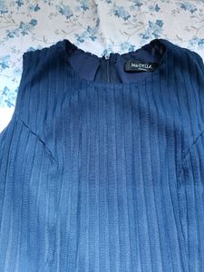 Navy Striped Peplum Top