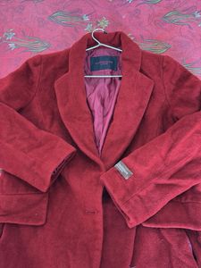 Burgundy Wool Blend Coat