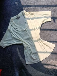 Ribbed Button-Down shirt/top