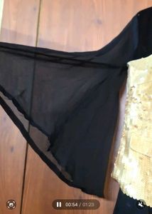 flared gown with sequin jacket