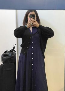 Cotton Blue Shirt Dress, White Buttons