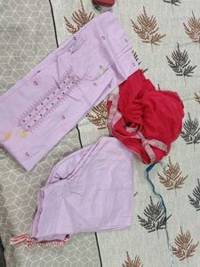 Cotton Levender Suit
