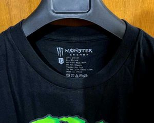 MONSTER ENERGY BLACK COTTON TSHIRT L(42)