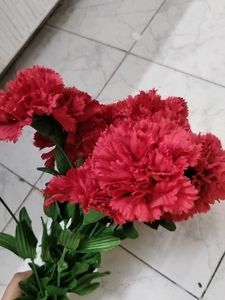 Red Bunch Of Artificial Flowers