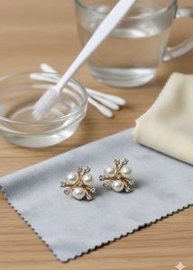 Pearl &amp; Crystal Flower Earrings