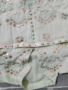 Elegant Mint Green Plaazo Kurta Set