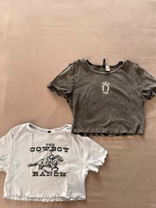Two H&M Graphic Crop Tops